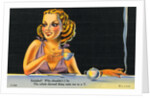 Cartoon of Woman Drinking Tea by Anonymous