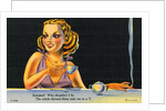 Cartoon of Woman Drinking Tea by Anonymous