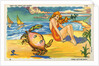 Illustration of Woman and Crab on Beach by Anonymous