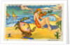 Illustration of Woman and Crab on Beach by Anonymous