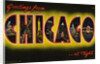 Greetings from Chicago at Night Postcard by Anonymous