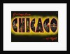 Greetings from Chicago at Night Postcard by Anonymous