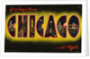 Greetings from Chicago at Night Postcard by Anonymous