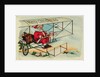 Postcard of Santa Claus Flying a Biplane by Corbis