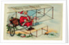 Postcard of Santa Claus Flying a Biplane by Corbis