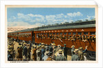 Postcard of Troops Waving from Passing Train by Anonymous