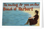 Postcard of Woman Sitting on the Beach by Anonymous