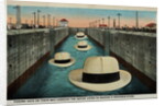 Postcard of Hats Floating Through Gatun Locks by Anonymous
