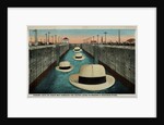 Postcard of Hats Floating Through Gatun Locks by Anonymous