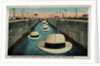 Postcard of Hats Floating Through Gatun Locks by Anonymous