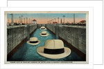 Postcard of Hats Floating Through Gatun Locks by Anonymous