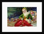 A Merry Christmas Postcard with Santa in a Sleigh by Anonymous
