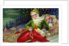 A Merry Christmas Postcard with Santa in a Sleigh by Anonymous