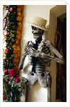 Day of the Dead Skeleton and Flowers by Anonymous