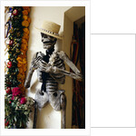 Day of the Dead Skeleton and Flowers by Anonymous