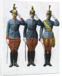 Illustration of Three Saluting Soldiers by Anonymous