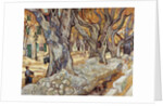 Road Menders in a Lane With Heavy Plane Trees by Vincent Van Gogh