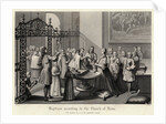 Engraving of a Roman Catholic Baptism by Anonymous