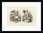 Engraving of Indra and Gautama Buddha by Anonymous