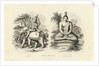 Engraving of Indra and Gautama Buddha by Anonymous