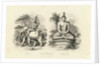 Engraving of Indra and Gautama Buddha by Anonymous
