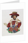 Manuscript Illumination of a King by Anonymous