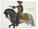 Print Depicting King Louis XIV Riding on a Gray Horse by Anonymous