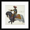 Print Depicting King Louis XIV Riding on a Gray Horse by Anonymous