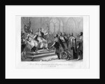 Saint Louis Mediating Between the King of England and His Barons Engraving by Jean-Mathias Fontaine