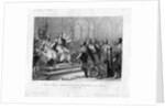 Saint Louis Mediating Between the King of England and His Barons Engraving by Jean-Mathias Fontaine