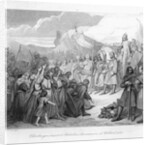 Witkind's Submission to Charlemagne in Paderborn 19th-Century Engraving by Anonymous