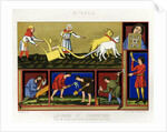 Book Illustration of People at Work in the 11th-Century by Anonymous