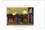 Book Illustration of People at Work in the 11th-Century by Anonymous