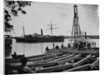 Sidewheeler Cruising Past a Pier by Anonymous