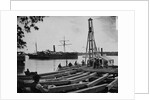 Sidewheeler Cruising Past a Pier by Anonymous