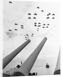 U.S. Aircraft Fly Over the Guns of the U.S.S. Missouri by Anonymous