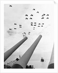 U.S. Aircraft Fly Over the Guns of the U.S.S. Missouri by Anonymous