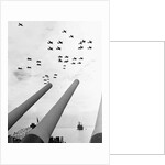U.S. Aircraft Fly Over the Guns of the U.S.S. Missouri by Anonymous