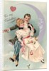 To My Valentine Postcard with Couple on Cresent Moon by Anonymous