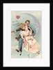 To My Valentine Postcard with Couple on Cresent Moon by Anonymous