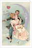 To My Valentine Postcard with Couple on Cresent Moon by Anonymous
