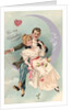 To My Valentine Postcard with Couple on Cresent Moon by Anonymous