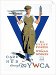 For Every Fighter a Woman Worker War Effort Poster by Adolph Triedler