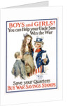 Boys and Girls! War Savings Stamps Poster by James Montgomery Flagg