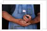 Man Holding Small American Flag by Anonymous