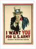 I Want You for the U.S. Army Recruitment Poster by James Montgomery Flagg