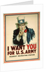 I Want You for the U.S. Army Recruitment Poster by James Montgomery Flagg