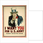 I Want You for the U.S. Army Recruitment Poster by James Montgomery Flagg