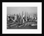 Aerial View of Downtown New York City with Harbor by Anonymous