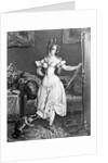 Woman in Corset with Cat Toying at Her Ribbon by Anonymous